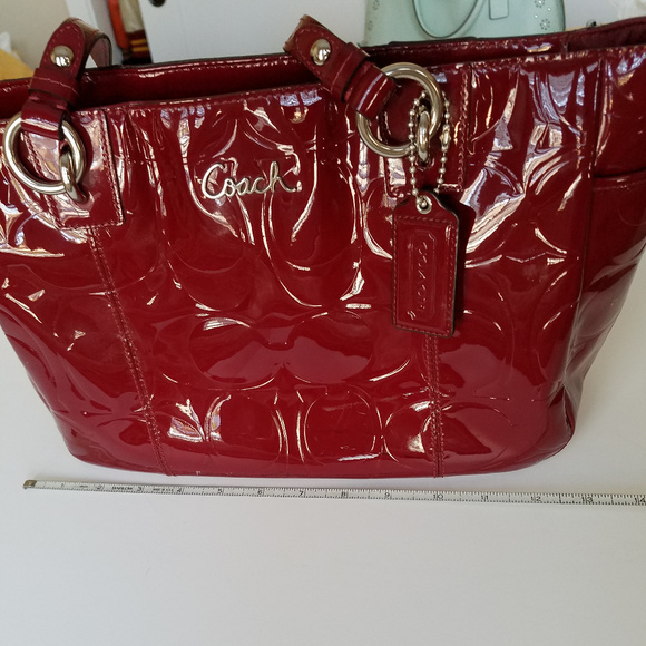 Coach Cranberry Red Patent Leather Purse - Picture 8 of 8